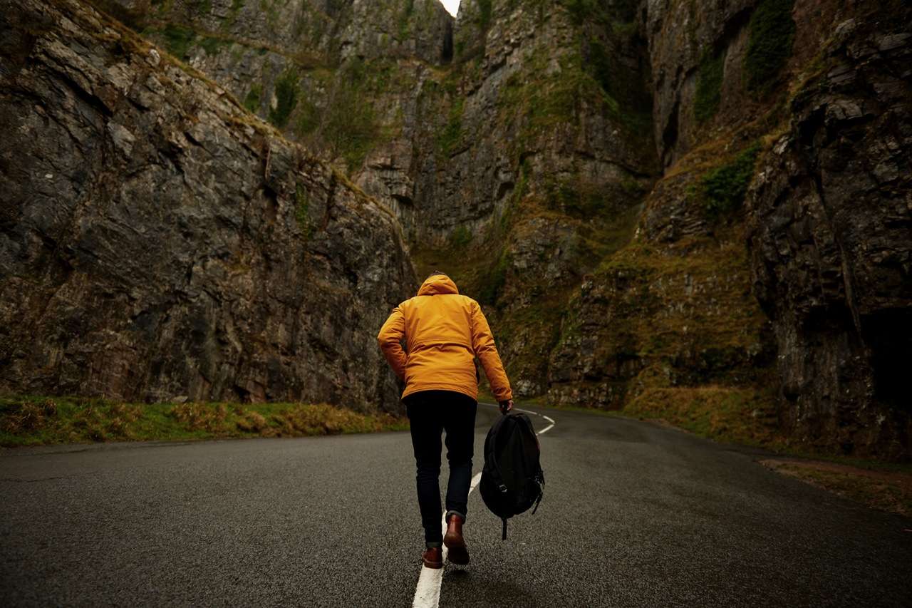 Person Walking with Backpack